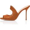 imageFSJ Women Peep Toe Thin High Heel Pumps Slip on Mules Cutout Clogs Slide Sandals Shoes Size 415 USOrange