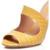 imageFSJ Women Peep Toe Thin High Heel Pumps Slip on Mules Cutout Clogs Slide Sandals Shoes Size 415 USYellow