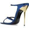 imageFSJ Women Sexy Open Pointed Toe Glossy Mules Stiletto High Heel Slip On Party Evening Dress Ladies Shoes Size 415 USBlue