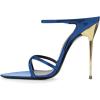 imageFSJ Women Sexy Open Pointed Toe Glossy Mules Stiletto High Heel Slip On Party Evening Dress Ladies Shoes Size 415 USBlue