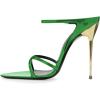 imageFSJ Women Sexy Open Pointed Toe Glossy Mules Stiletto High Heel Slip On Party Evening Dress Ladies Shoes Size 415 USGreen