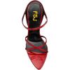 imageFSJ Women Sexy Open Pointed Toe Glossy Mules Stiletto High Heel Slip On Party Evening Dress Ladies Shoes Size 415 USRed