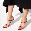 imageFSJ Women Sexy Open Pointed Toe Glossy Mules Stiletto High Heel Slip On Party Evening Dress Ladies Shoes Size 415 USRed
