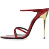 imageFSJ Women Sexy Open Pointed Toe Glossy Mules Stiletto High Heel Slip On Party Evening Dress Ladies Shoes Size 415 USRed