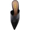 imageFSJ Women Slip On Closed Pointed Toe Mules Slide Sandals Stiletto High Heels Classic Shoes Size 415 USBlack Alligator