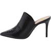 imageFSJ Women Slip On Closed Pointed Toe Mules Slide Sandals Stiletto High Heels Classic Shoes Size 415 USBlack Alligator