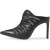imageFSJ Women Slip On Closed Pointed Toe Mules Slide Sandals Stiletto High Heels Classic Shoes Size 415 USBlack Mesh