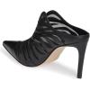 imageFSJ Women Slip On Closed Pointed Toe Mules Slide Sandals Stiletto High Heels Classic Shoes Size 415 USBlack Mesh