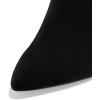 imageFSJ Women Slip On Closed Pointed Toe Mules Slide Sandals Stiletto High Heels Classic Shoes Size 415 USBlack Suede