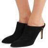 imageFSJ Women Slip On Closed Pointed Toe Mules Slide Sandals Stiletto High Heels Classic Shoes Size 415 USBlack Suede