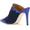 imageFSJ Women Slip On Closed Pointed Toe Mules Slide Sandals Stiletto High Heels Classic Shoes Size 415 USBlue Floral