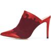 imageFSJ Women Slip On Closed Pointed Toe Mules Slide Sandals Stiletto High Heels Classic Shoes Size 415 USRed Floral