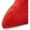 imageFSJ Women Slip On Closed Pointed Toe Mules Slide Sandals Stiletto High Heels Classic Shoes Size 415 USRed Suede
