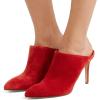 imageFSJ Women Slip On Closed Pointed Toe Mules Slide Sandals Stiletto High Heels Classic Shoes Size 415 USRed Suede