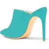 imageFSJ Women Slip On Closed Pointed Toe Mules Slide Sandals Stiletto High Heels Classic Shoes Size 415 USTurquoise Matte