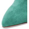 imageFSJ Women Slip On Closed Pointed Toe Mules Slide Sandals Stiletto High Heels Classic Shoes Size 415 USTurquoise Suede