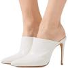 imageFSJ Women Slip On Closed Pointed Toe Mules Slide Sandals Stiletto High Heels Classic Shoes Size 415 USWhite Matte