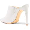 imageFSJ Women Slip On Closed Pointed Toe Mules Slide Sandals Stiletto High Heels Classic Shoes Size 415 USWhite Matte