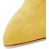 imageFSJ Women Slip On Closed Pointed Toe Mules Slide Sandals Stiletto High Heels Classic Shoes Size 415 USYellow Suede