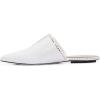 imageFSJ Women Studs V Cut Flats Mules Pointed Toe Low Heel Slippers Slide Sandals Backless Casual Shoes Size 415 USWhite