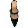 imageFSJ Women Vintage Slip on Pumps Mules Slide Slipper Velvet Pointed Toe High Heel Single Ankle Strap Backless Sandals Ladies Dress Shoes with Studded Rhinestones Button Size 415 USDark Green
