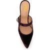 imageFSJ Women Vintage Slip on Pumps Mules Slide Slipper Velvet Pointed Toe High Heel Single Ankle Strap Backless Sandals Ladies Dress Shoes with Studded Rhinestones Button Size 415 USChocolate