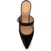 imageFSJ Women Vintage Slip on Pumps Mules Slide Slipper Velvet Pointed Toe High Heel Single Ankle Strap Backless Sandals Ladies Dress Shoes with Studded Rhinestones Button Size 415 USBlack