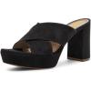 imageFSJ Women Chic Open Toe Platform Chunky High Heel Mules Sandals Crossover Strap Slide Shoes Size 415 USBlack8 Cm