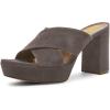 imageFSJ Women Chic Open Toe Platform Chunky High Heel Mules Sandals Crossover Strap Slide Shoes Size 415 USGrey8 Cm