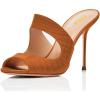 imageFSJ Women Peep Toe Thin High Heel Pumps Slip on Mules Cutout Clogs Slide Sandals Shoes Size 415 USOrange