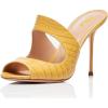 imageFSJ Women Peep Toe Thin High Heel Pumps Slip on Mules Cutout Clogs Slide Sandals Shoes Size 415 USYellow