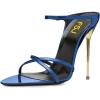 imageFSJ Women Sexy Open Pointed Toe Glossy Mules Stiletto High Heel Slip On Party Evening Dress Ladies Shoes Size 415 USBlue