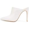 imageFSJ Women Slip On Closed Pointed Toe Mules Slide Sandals Stiletto High Heels Classic Shoes Size 415 USWhite Matte