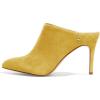 imageFSJ Women Slip On Closed Pointed Toe Mules Slide Sandals Stiletto High Heels Classic Shoes Size 415 USYellow Suede