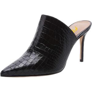 imageFSJ Women Slip On Closed Pointed Toe Mules Slide Sandals Stiletto High Heels Classic Shoes Size 415 USBlack Alligator