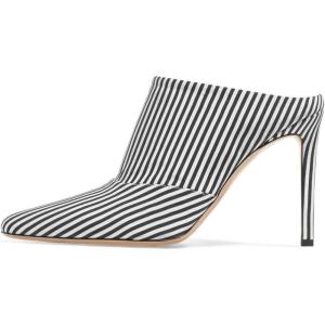 imageFSJ Women Slip On Closed Pointed Toe Mules Slide Sandals Stiletto High Heels Classic Shoes Size 415 USLines