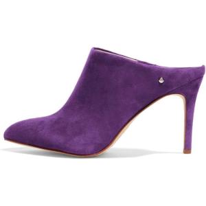 imageFSJ Women Slip On Closed Pointed Toe Mules Slide Sandals Stiletto High Heels Classic Shoes Size 415 USPurple Suede