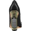 imageFSJ Women Bridal Pointed Toe Chunky Block High Heel Crystal Pumps Slip on Wedding Thick Comfort Evening Dress Studded Rivets Shoes Size 416 USBlack