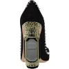 imageFSJ Women Bridal Pointed Toe Chunky Block High Heel Crystal Pumps Slip on Wedding Thick Comfort Evening Dress Studded Rivets Shoes Size 416 USBlack Suede