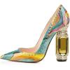 imageFSJ Women Bridal Pointed Toe Chunky Block High Heel Crystal Pumps Slip on Wedding Thick Comfort Evening Dress Studded Rivets Shoes Size 416 USQuicksand