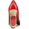 imageFSJ Women Bridal Pointed Toe Chunky Block High Heel Crystal Pumps Slip on Wedding Thick Comfort Evening Dress Studded Rivets Shoes Size 416 USRed Gradient