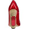 imageFSJ Women Bridal Pointed Toe Chunky Block High Heel Crystal Pumps Slip on Wedding Thick Comfort Evening Dress Studded Rivets Shoes Size 416 USRed Mirror