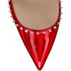 imageFSJ Women Bridal Pointed Toe Chunky Block High Heel Crystal Pumps Slip on Wedding Thick Comfort Evening Dress Studded Rivets Shoes Size 416 USRed Mirror