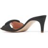 imageFSJ Women Casual Peep Toe Thin Mid Heels Backless Summer Sandals Slide On Mules Shoes Size 415 USBlackleather