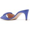 imageFSJ Women Casual Peep Toe Thin Mid Heels Backless Summer Sandals Slide On Mules Shoes Size 415 USBlueleather