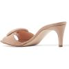 imageFSJ Women Casual Peep Toe Thin Mid Heels Backless Summer Sandals Slide On Mules Shoes Size 415 USNudeleather