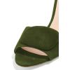 imageFSJ Women Casual Peep Toe Thin Mid Heels Backless Summer Sandals Slide On Mules Shoes Size 415 USOlive Greensuede