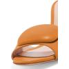 imageFSJ Women Casual Peep Toe Thin Mid Heels Backless Summer Sandals Slide On Mules Shoes Size 415 USOrangeleather