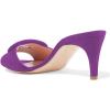 imageFSJ Women Casual Peep Toe Thin Mid Heels Backless Summer Sandals Slide On Mules Shoes Size 415 USPurplesuede