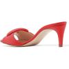 imageFSJ Women Casual Peep Toe Thin Mid Heels Backless Summer Sandals Slide On Mules Shoes Size 415 USRedleather